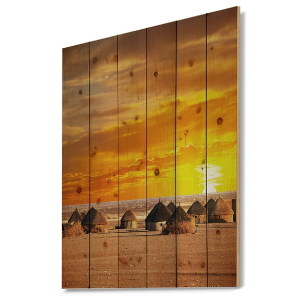 Design Art - Vue de Huttes de Village Africain Colorées