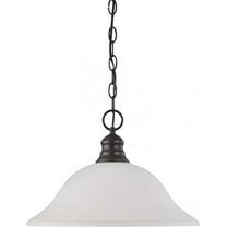 Nuvo Lighting 63363 - 1 Light (Twist and Lock Base) 16" Mahogany Bronze Finish with Frosted Glass Pendant Light Fixture (60-3363)