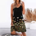 thumbnail image 2 of Pompotops Robe Courte Sans Manches pour Femme, Robe Visuellement Fine, Mode, Imprimé Floral, Été, Nouveautés, Robe à Imprimé, 2 of 7