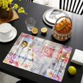 thumbnail image 3 of Pioneer Flower Floral Print Pattern Summer Placemats Table Placemats Set Of 6-Linen Kitchen Washable Placemats Table Mats 12x18 Inch Non-Slip Heat Resistant, 3 of 5