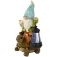thumbnail image 4 of Northlight 12.5" Solar LED Lighted Gnome and Turtle Outdoor Garden Statue, 4 of 5