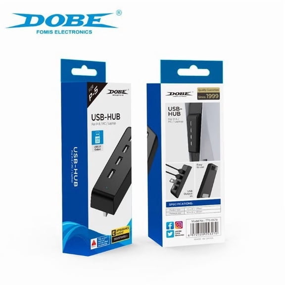 PS5 USB HUB High-Speed Expander - 4-Port USB 3.0 Data Transfer Converter, Plug-and-Play USB Splitter for PS5 Console, Compatible with External Drives, Controllers, Headsets & Accessories