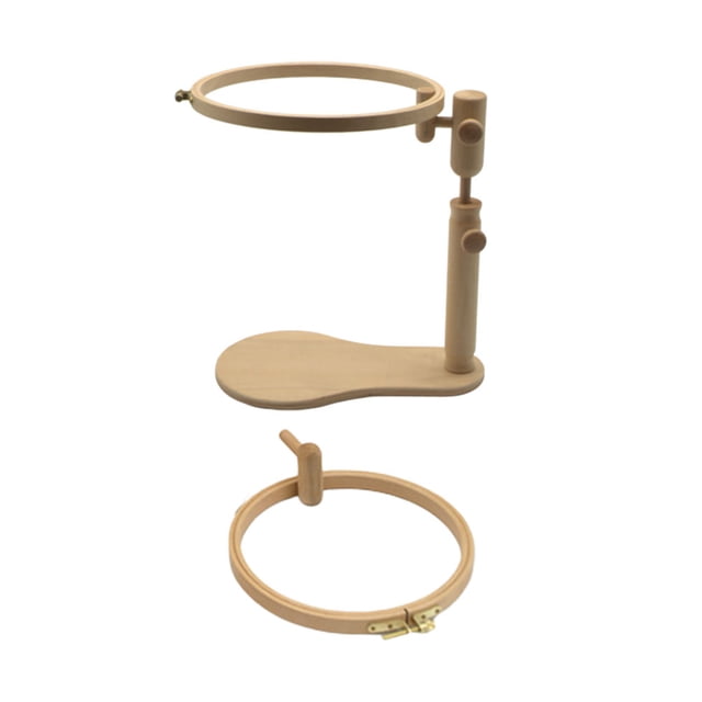 OULII Embroidery Lap Frame 1 Set Light Brown for Hands Free Stitching in Family Use