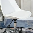 thumbnail image 3 of Office Task Chair, Armless Desk Chair Modern Swivel Mid-Back Rolling Chair Height Adjustable with Upholstered Seat Cushion, White, 3 of 10