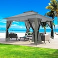 thumbnail image 3 of SANOPY 12x12FT Outdoor Pop up Gazebo with Mosquito Netting, Shade and Rain Instant Patio Canopy with 4 Sandbags for Garden Backyard, Gray, 3 of 13