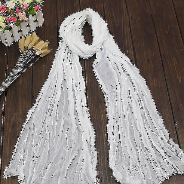 Chal De Lino De Algodón Extra Grande Para Mujer, Bufanda Elegante Con Protección UV, Transpirable, Ligera, Cubierta Para La Cabeza, Hiyab, Negro -, L
