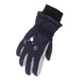 thumbnail image 2 of Likimi Toddler Kids Boys Girls Gloves Solid Color Cute Thermal Waterproof Gloves Fall Winter Ski Gloves Size 7-16 Years Navy, 2 of 4