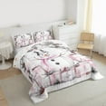 thumbnail image 3 of Manfei Cartoon Pink Snowman Bedding Comforter Set for Child, Santa Claus Gift Twin Comforter Sets, Christmas Plant Print Reversible Bedding Set, Microfiber Bedroom Decor, 2 Pieces, 3 of 8