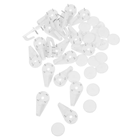Hemoton 20 Sets Plastic Picture Frame Hooks Small Wall Hangers for Hanging Pictures Concrete Wall Hooks Invisible Picture Hangers