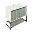 thumbnail image 4 of Marseille 36 in. Gray Bathroom Vanity With White, 3-Hole Ceramic Sink Top, 4 of 8