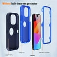 thumbnail image 7 of Xhy for iPhone 16 Pro Case Military Grade Heavy Duty 3 in 1 Shockproof Armor Rugged Durable Detachable iPhone 16 Pro 6.3 inch 2024 Phone - Dark Blue+Blue, 7 of 7