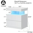 thumbnail image 6 of Hommpa LED Nightstand with Wireless Charging Station Modern Nightstand Type C USB Port 2 Drawers Bedside Table White Smart Night Table High Gloss End Side Table for Bedroom Furniture 22.3" Tall, 6 of 10