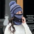 thumbnail image 4 of SPRING PARK 1 Set Women Winter Knitted Beanie Cap Warm Face Cover Neck Scarf Gloves Outdoor Hat+Scarf, 4 of 5