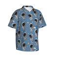 thumbnail image 2 of Uemuo Astronaut Printed Regular Fit Short Sleeve Casual Hawaiian Shirt for Men,Aloha shirt,Tropical shirt,Floral print shirt,Vacation Beach shirt-Medium, 2 of 9