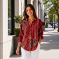 thumbnail image 4 of Women’s Casual Printed Button Down Long Sleeve Blouse Shirt, 4 of 5