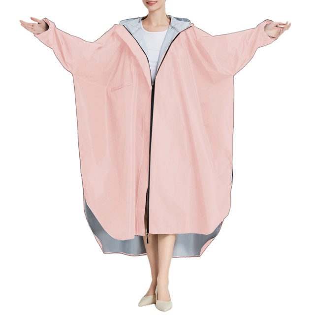 SHIXIAOO Poncho de Pluie pour Adultes Unisexe Long Imperméable Extérieur avec Capuche Matériau PU Léger à la Mode pour Cyclisme Randonnée Voyage Veste Décontractée pour Femmes Grande Taille Gilet Femme Veste à Capuche Automne