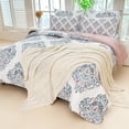 thumbnail image 3 of Floral Printed Queen Comforter Set with Sheets Lightweight Piece Bed in A Bag Comforter Set Vintage Yellow and Grey Flower Pattern Farmhouse Bedding Set, 3 of 6