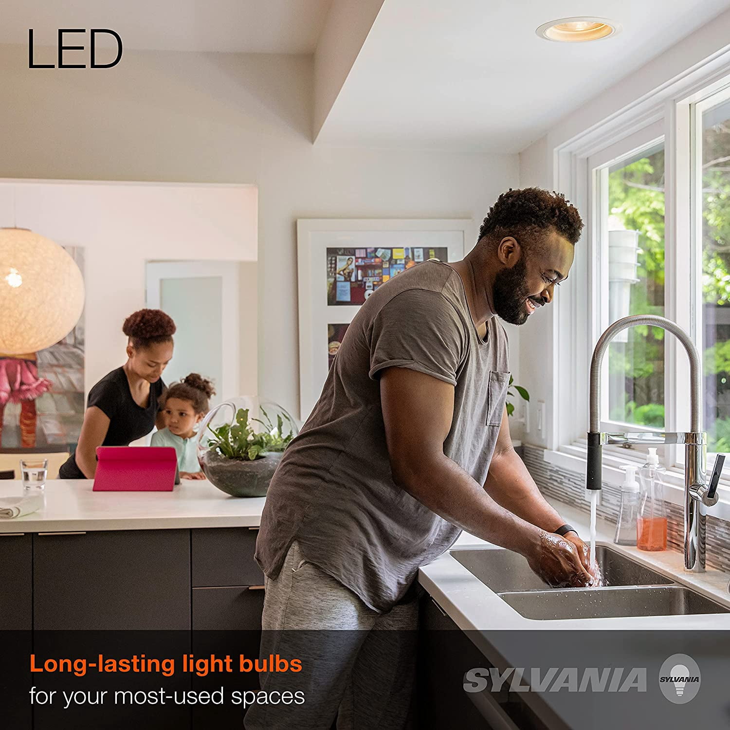 Sylvania 65W BR30 LED Light Bulb, Soft White, Dimmable, 12-Pack
