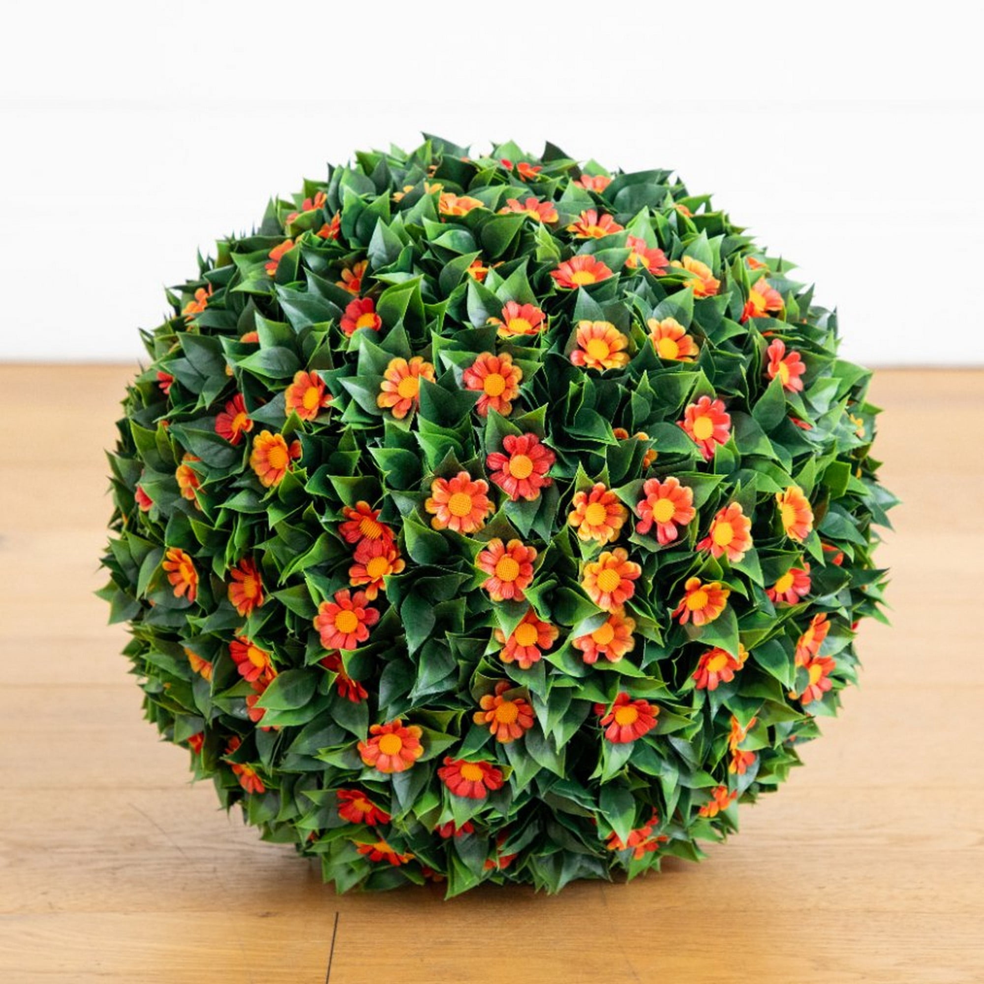 15in. UV Resistant Artificial Flowering Daisy Boxwood Ball (Indoor/Outdoor)