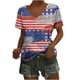 thumbnail image 2 of Fiudx Ofertas y Liquidaciones Blusa Superior con Estampado de Manga Corta y Cuello En V, Cómoda E Informal, a La Moda para Mujer, 2 of 5