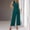 Green, variant on IUYRTFE Women's Sleeveless V-Neck Tie Waist Wide Leg Jumpsuit One Piece Romper for Summer Parties and Office Wear