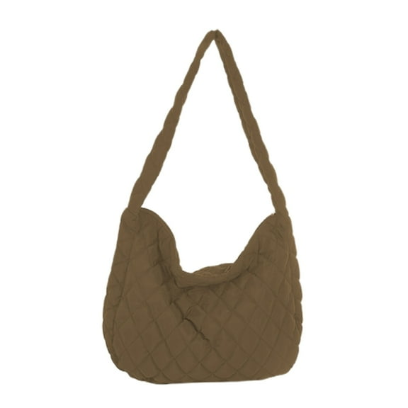 Ediodpoh Quilted Messenger Bag For Men And Women Large Capacity Crossbody Shoulder Bag Fashionable Casual Durable Brown