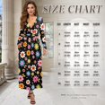 thumbnail image 6 of FKELYI Womens Long Sleeve Maxi Dress Soft V-neck Casual Dress with Pocket Colorful Flower Print Fall Dresses for Spring Winter, XL, 6 of 6