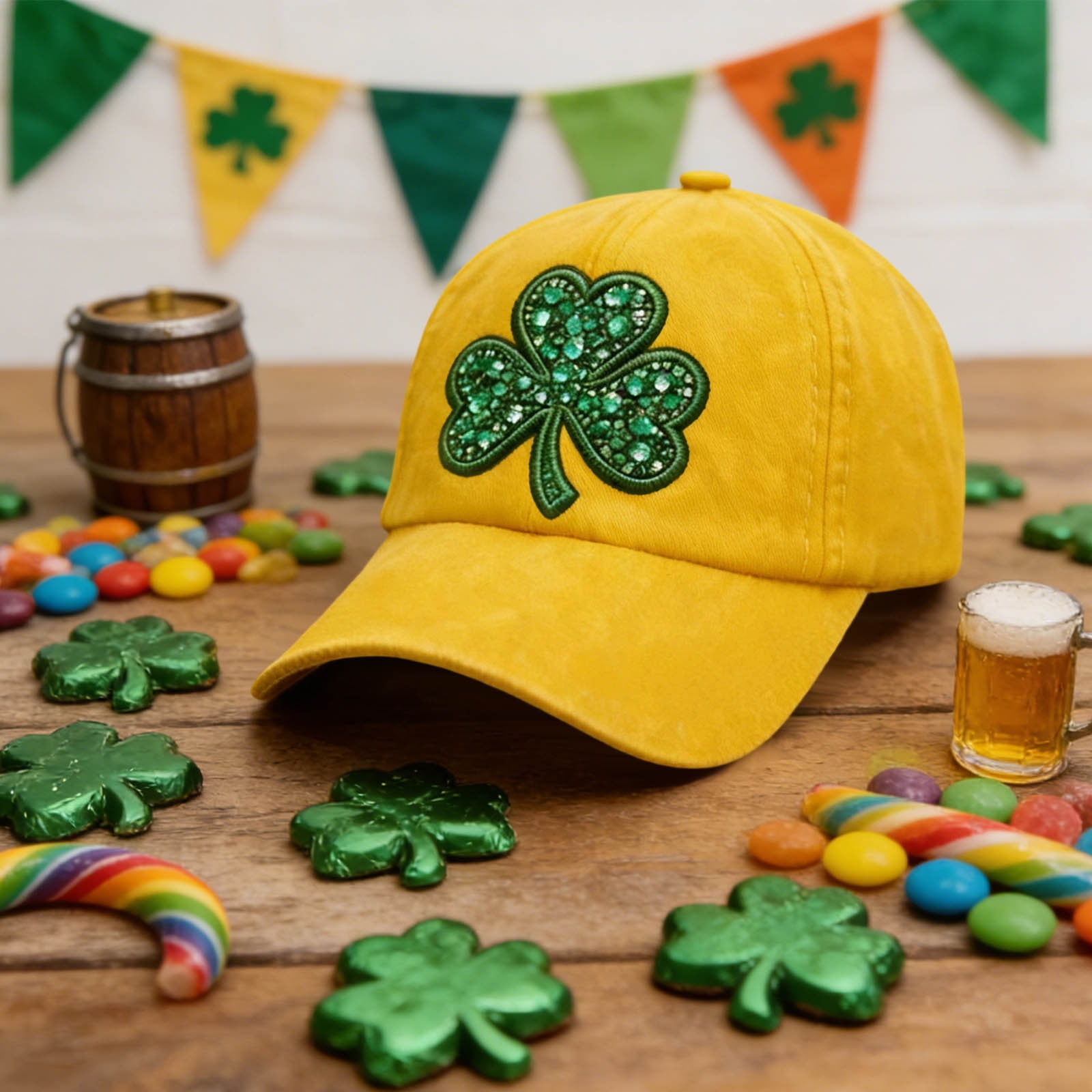 St. Patrick’s Day Baseball Cap, Adjustable Irish Baseball Hat for Men and Women, Ireland Theme Gift Hat for Mom, Grandpa and Grandma, Casual Embroidered Holiday Cap