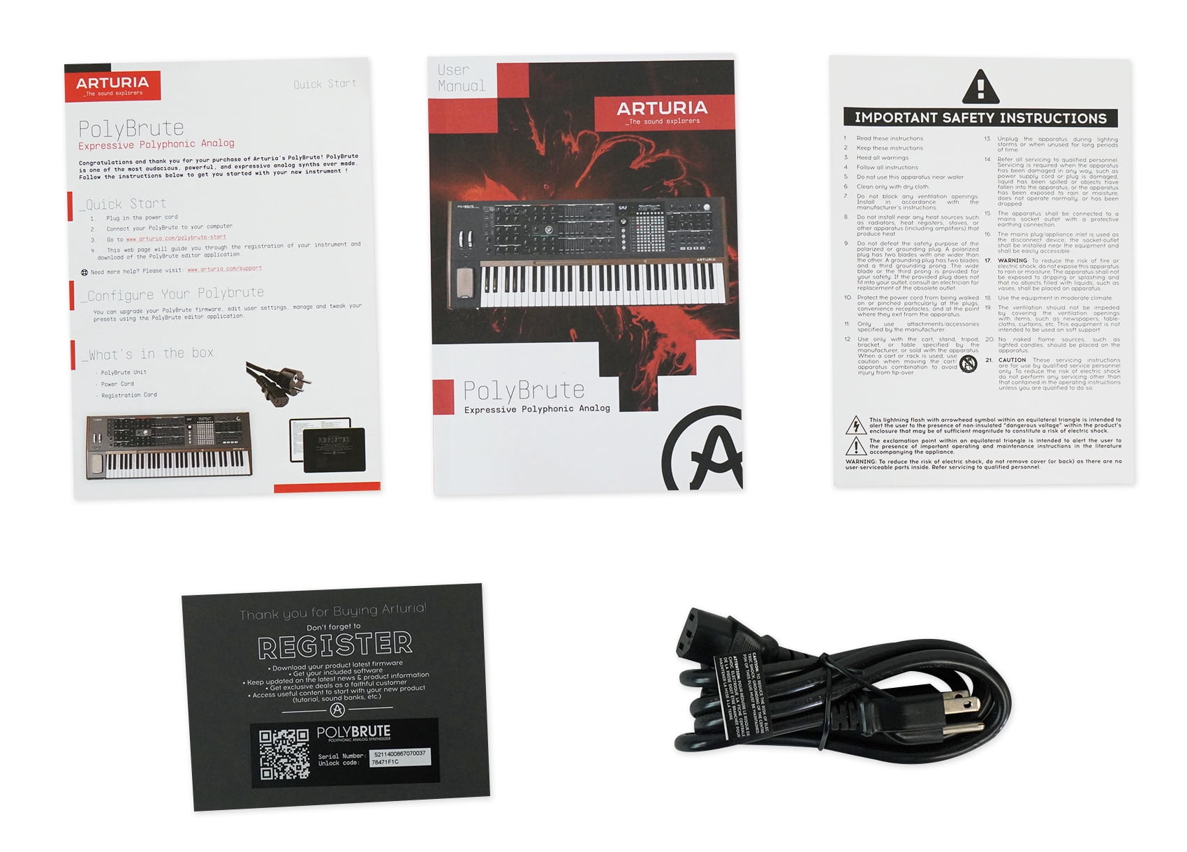 Arturia Polybrute USB MIDI 61-Key Polyphonic Analog Synthesizer+Air Lift Bench