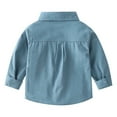 thumbnail image 5 of XBASW Toddler Boys Button up Shirt Lapel Solid Color Dress Shirt Long Sleeved Cotton Cardigan Small Jacket Spring Fall Blouses Tops 1-5T, 5 of 10