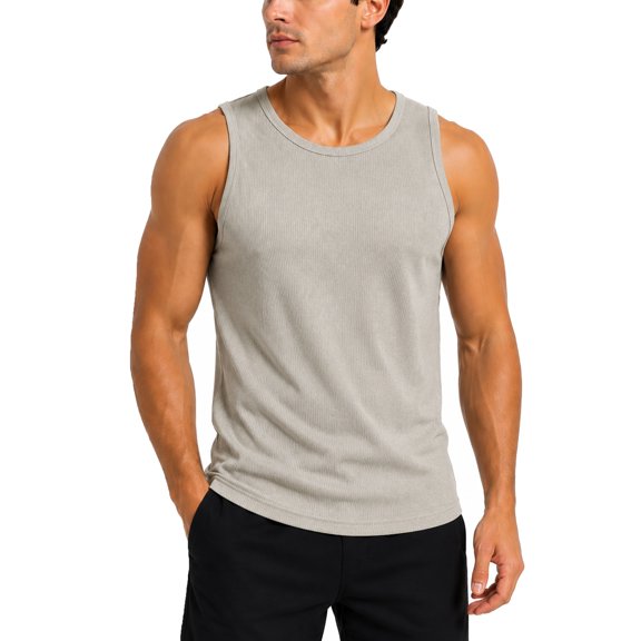 Men's Micro Waffle Knit Heavyweight Sleeveless Tank Top (S-3XL)