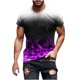 thumbnail image 1 of Mens Casual Pantalones Cortos Cuello Redondo Gradación Impresión Suéter Camiseta, Blusa Deportiva de Fitness para Hombres, 1 of 5