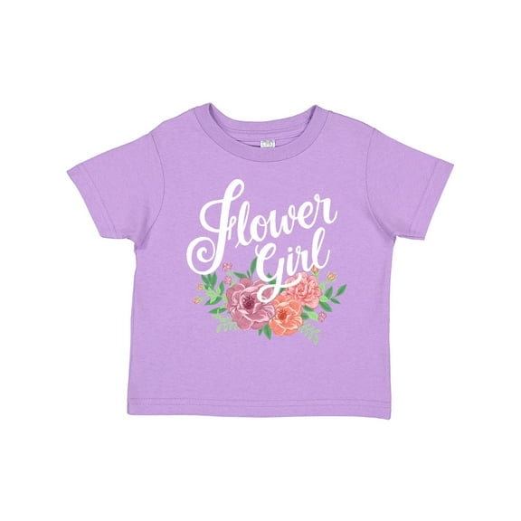 Inktastic Flower Girl Hand Lettering with Flowers Illustration Girls Toddler T-Shirt