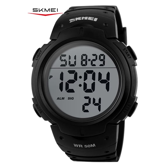 SKMEI Men's Digital Sports Watch Large Face Military Format Waterproof Stopwatch Alarm Wrist Watch