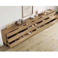 thumbnail image 6 of WAMPAT 5-Piece Modern Bedroom Furniture Set, 142-Inch Dresser with 18 Drawers and 2 Nightstands with 2 Drawers, Stylish Bedroom Side Tables, Oak, 6 of 14