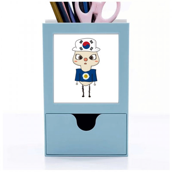 Korea Country Asia Seoul Flag UU Desk Supplies Organizer Pen Holder Card