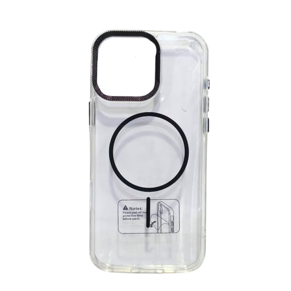 Clear Magnetic Phone Case Compatible with iPhone 15, Slim Shockproof Protective Cover with Camera Lens Guard, Wireless Charging Compatible Transparent Case