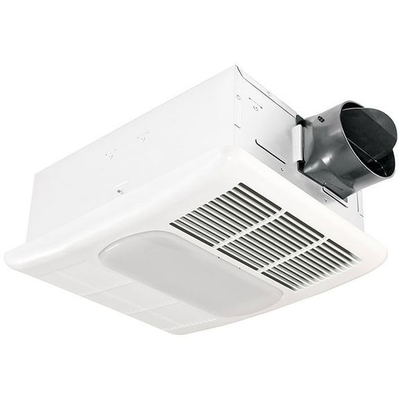 Delta Breez Radiance Exhaust Bath Fan with Light, Heater & Thermostat, 80 CFM, White