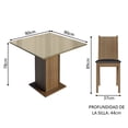 thumbnail image 3 of Juego de Comedor Mesa con Tablero de Vidrio 4 Sillas Marrón/Crema/Negro Perla Madesa, 3 of 10