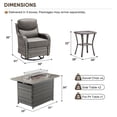 thumbnail image 2 of Giantfurnni Patio Fire Pit Sets 7 Piece Wicker Weatherproof Outdoor Conversation Sets with 4 Swivel Gliders and 2 Side Tables, Grey/Gray, 2 of 13