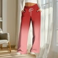 thumbnail image 4 of VBVC Women's Baggy Gradient Sweatpants,Drawstring Flare Trousers for Women,Ladies Lightweight Daily Wear with Side Pockets,Red,Size M, 4 of 6
