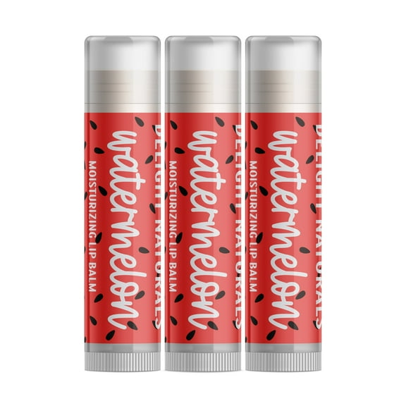 Delight Naturals Watermelon Lip Balm - 3 Pack