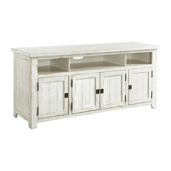 Bowery Hill Farmhouse Wood TV Stand for TVs up to 65" in Antique White