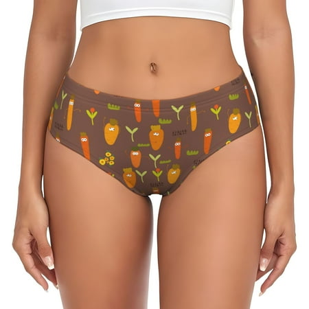 Womens Underwear - Funny Carrot No Show Seamless Underwear for Women  Soft Stretch Womens Panties  Hipster Ladies Panties Bikini Underwear Briefs