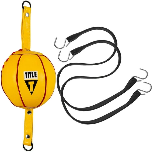 Title Boxing Quick Leather Double End Bag Package 5" Yellow