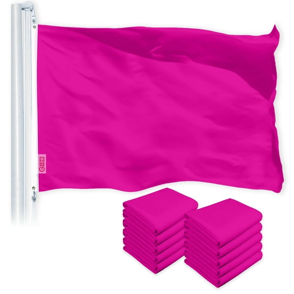 Solid Magenta Color Flag 3x5FT 10-Pack Printed 150D Polyester By G128