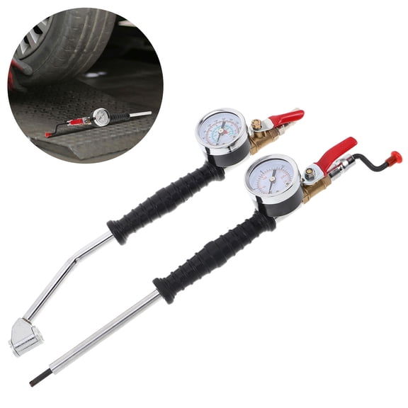 OUNONA 2PCS Tire Pressure Gauge Auto with Handle Quick and Easy Inflation for Car Tires and Portable Air Compressor Tire Gauge for Multiple Vehicles