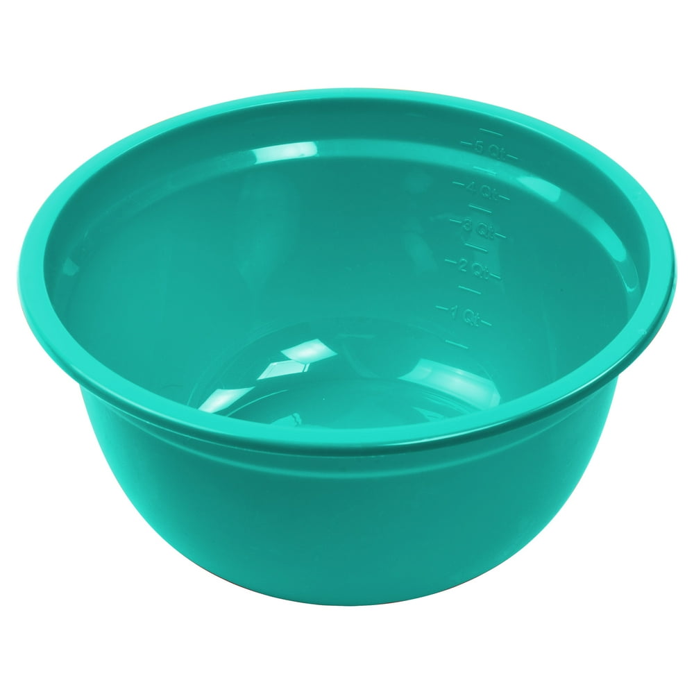 Mainstays 6Quart Mixing Bowl, Teal, Raised Inner Measurements