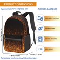 thumbnail image 3 of 17 Inch Lightweight Backpack,PVC Waterproof Oxford Fabric, Ergonomically Designed, with Large Capacity, Fire Flame Baseball Print, 3 of 5
