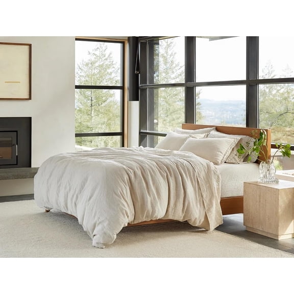 Magic bedding 3 Piece Linen Bedding Set, Natural Linen Duvet Cover, Linen Bedding, Linen Comforter King Queen, Natural Linen Duvet Cover with Pillowcases (Queen 90X90)